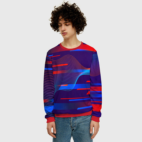 Мужской свитшот Abstraction colored / 3D-Красный – фото 3