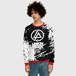 Свитшот мужской Linkin park logo краски текстура, цвет: 3D-красный — фото 2