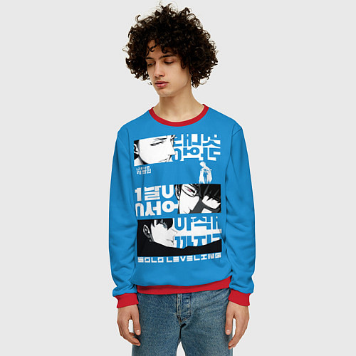 Мужской свитшот Sung Jin Woo and the other guys / 3D-Красный – фото 3