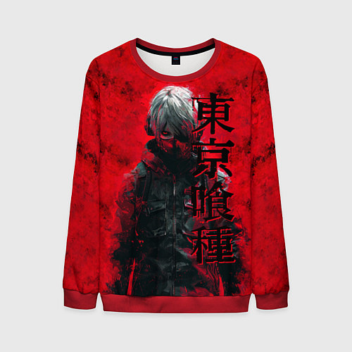 Мужской свитшот Tokyo Ghoul - Kaneki Ken / 3D-Красный – фото 1