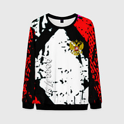 Свитшот мужской Россия краски текстура, цвет: 3D-черный