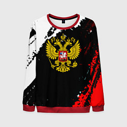 Свитшот мужской Россия герб текстура краски, цвет: 3D-красный