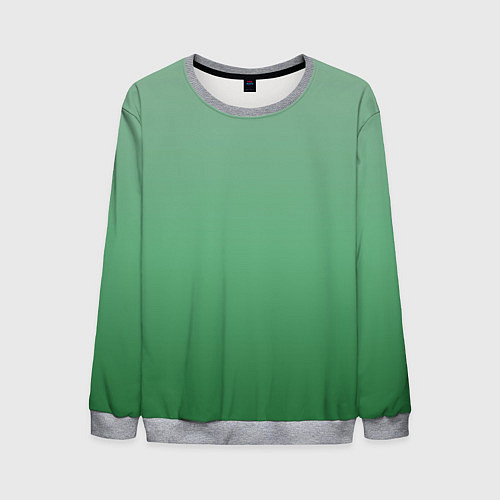 Мужской свитшот Градиент приглушённый зелёный / 3D-Меланж – фото 1