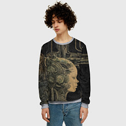 Свитшот мужской Киборг с женским лицом, цвет: 3D-меланж — фото 2