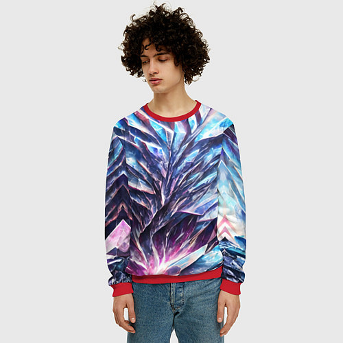 Мужской свитшот Синий драгоценный камень / 3D-Красный – фото 3