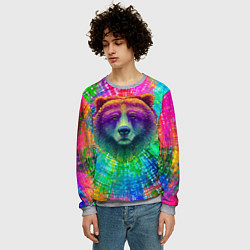 Свитшот мужской Цветной медведь, цвет: 3D-меланж — фото 2