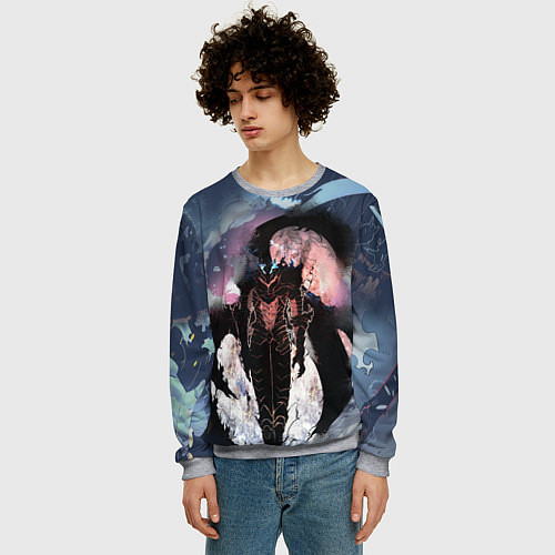 Мужской свитшот Solo Leveling - entity / 3D-Меланж – фото 3