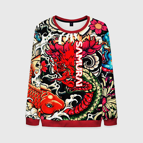 Мужской свитшот Samurai татуировки / 3D-Красный – фото 1
