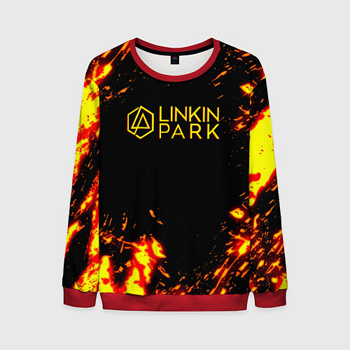 Мужской свитшот Linkin park огненный стиль / 3D-Красный – фото 1