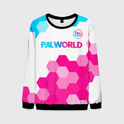 Свитшот мужской Palworld neon gradient style посередине, цвет: 3D-черный