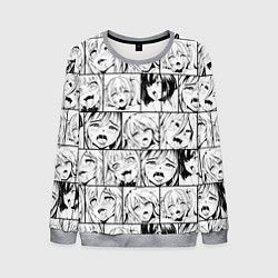 Свитшот мужской Ahegao pattern, цвет: 3D-меланж