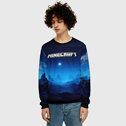 Свитшот мужской Minecraft logo night, цвет: 3D-черный — фото 2