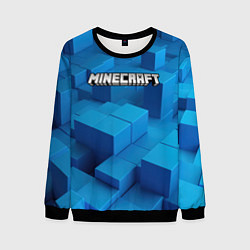 Свитшот мужской Minecraft синие плиты, цвет: 3D-черный
