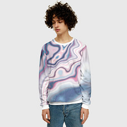 Свитшот мужской Мраморные разводы, цвет: 3D-белый — фото 2