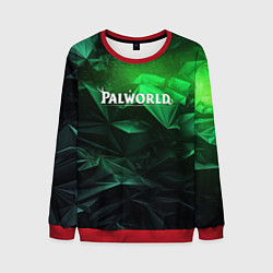 Свитшот мужской Palworld logo green abstract, цвет: 3D-красный