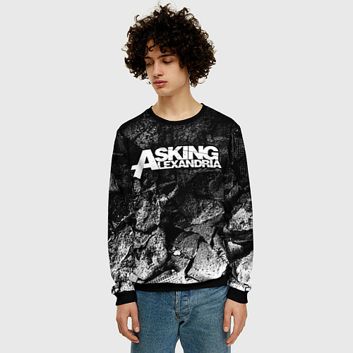 Мужской свитшот Asking Alexandria black graphite / 3D-Черный – фото 3