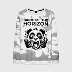 Свитшот мужской Bring Me the Horizon рок панда на светлом фоне, цвет: 3D-белый