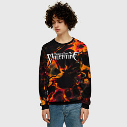 Свитшот мужской Bullet For My Valentine red lava, цвет: 3D-черный — фото 2
