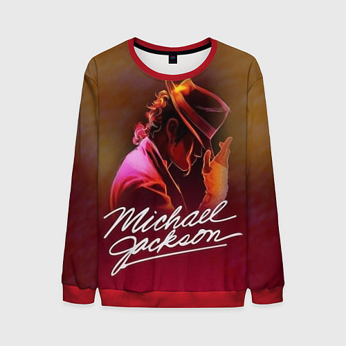 Мужской свитшот Michael Jackson нарисованный кистью / 3D-Красный – фото 1