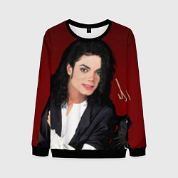 Свитшот мужской Michael Jackson с пантерой и автографом, цвет: 3D-черный