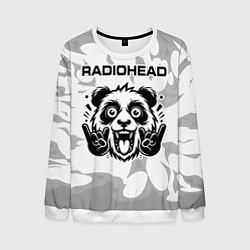 Свитшот мужской Radiohead рок панда на светлом фоне, цвет: 3D-белый