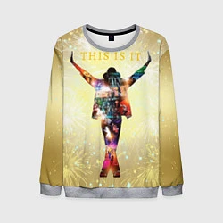 Свитшот мужской Michael Jackson THIS IS IT - с салютами на золотом, цвет: 3D-меланж