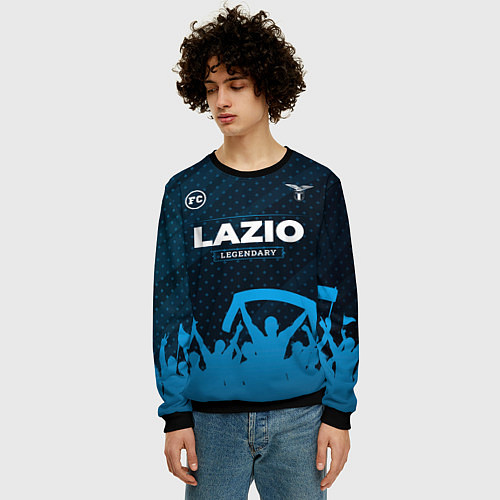 Мужской свитшот Lazio legendary форма фанатов / 3D-Черный – фото 3