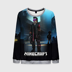 Свитшот мужской Minecraft cyberpunk style, цвет: 3D-меланж