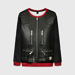 Свитшот мужской Terminator first - leather jacket, цвет: 3D-красный