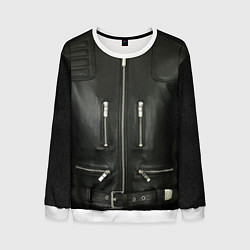 Свитшот мужской Terminator first - leather jacket, цвет: 3D-белый