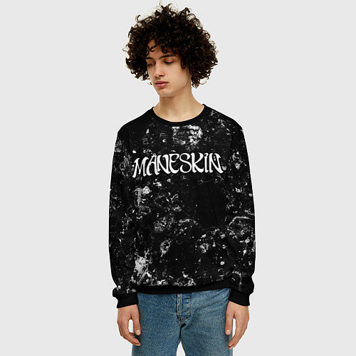 Мужской свитшот Maneskin black ice / 3D-Черный – фото 3