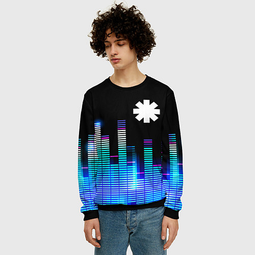 Мужской свитшот Red Hot Chili Peppers эквалайзер / 3D-Черный – фото 3
