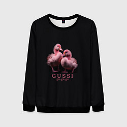 Свитшот мужской Два маленьких гуся: Gussi ga-ga-ga, цвет: 3D-черный