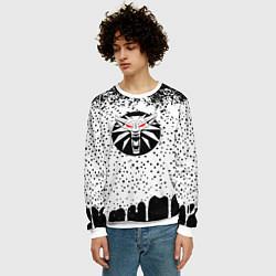 Свитшот мужской Ведьмак лого средневековье, цвет: 3D-белый — фото 2