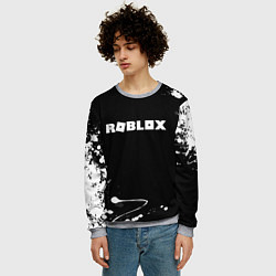 Свитшот мужской Roblox текстура краски белые, цвет: 3D-меланж — фото 2