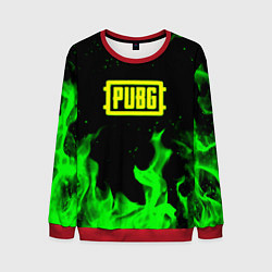 Свитшот мужской PUBG кислотное лого огненный стиль, цвет: 3D-красный
