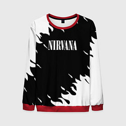Свитшот мужской Nirvana текстура огонь, цвет: 3D-красный