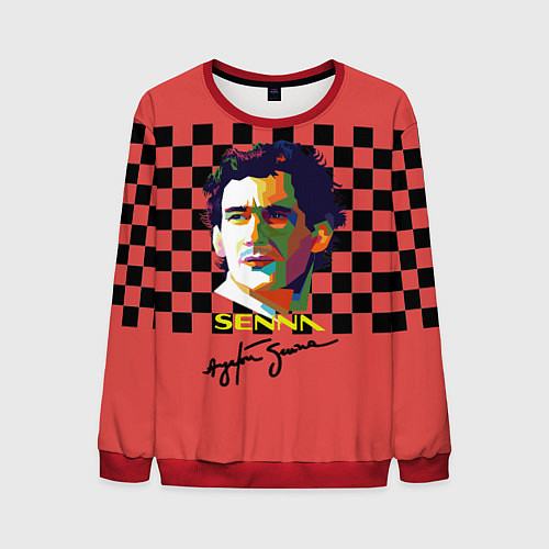 Мужской свитшот Айртон Сенна гонщик / 3D-Красный – фото 1