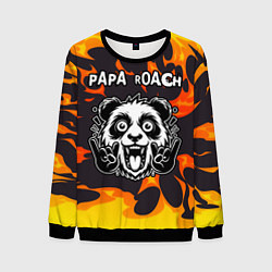 Свитшот мужской Papa Roach рок панда и огонь, цвет: 3D-черный