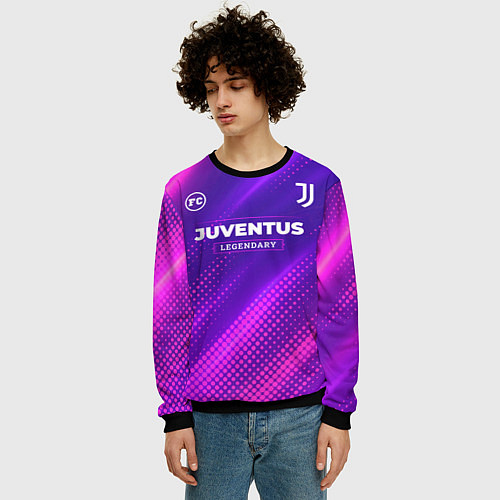 Мужской свитшот Juventus legendary sport grunge / 3D-Черный – фото 3