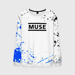 Свитшот мужской MUSE рок стиль краски, цвет: 3D-белый
