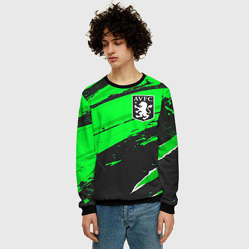 Мужской свитшот Aston Villa sport green / 3D-Черный – фото 3