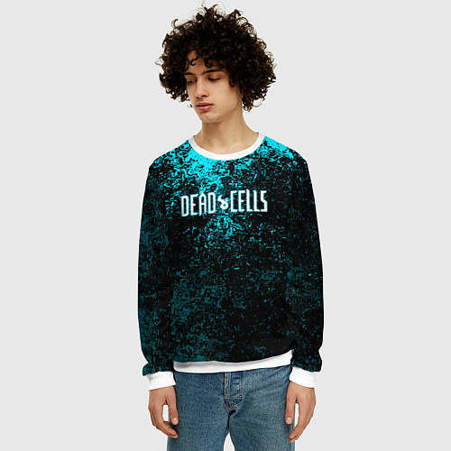 Мужской свитшот Dead Cells брызги красок / 3D-Белый – фото 3
