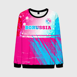 Свитшот мужской Borussia neon gradient style посередине, цвет: 3D-черный