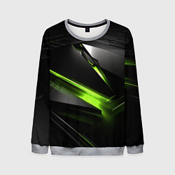Мужской свитшот Зеленая абстрактная конструкция в стиле nvidia