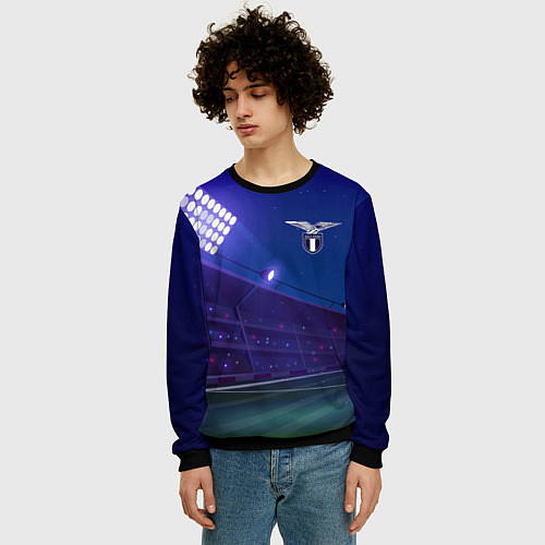 Мужской свитшот Lazio ночное поле / 3D-Черный – фото 3