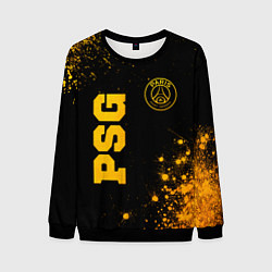 Свитшот мужской PSG - gold gradient вертикально, цвет: 3D-черный