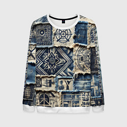 Мужской свитшот Татуировки майя на дениме