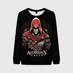 Свитшот мужской Assassins creed в красном капюшоне, цвет: 3D-черный