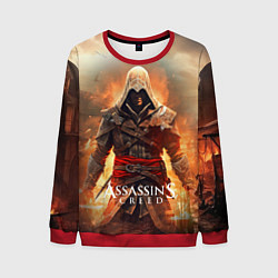 Свитшот мужской Assassins creed старый город, цвет: 3D-красный